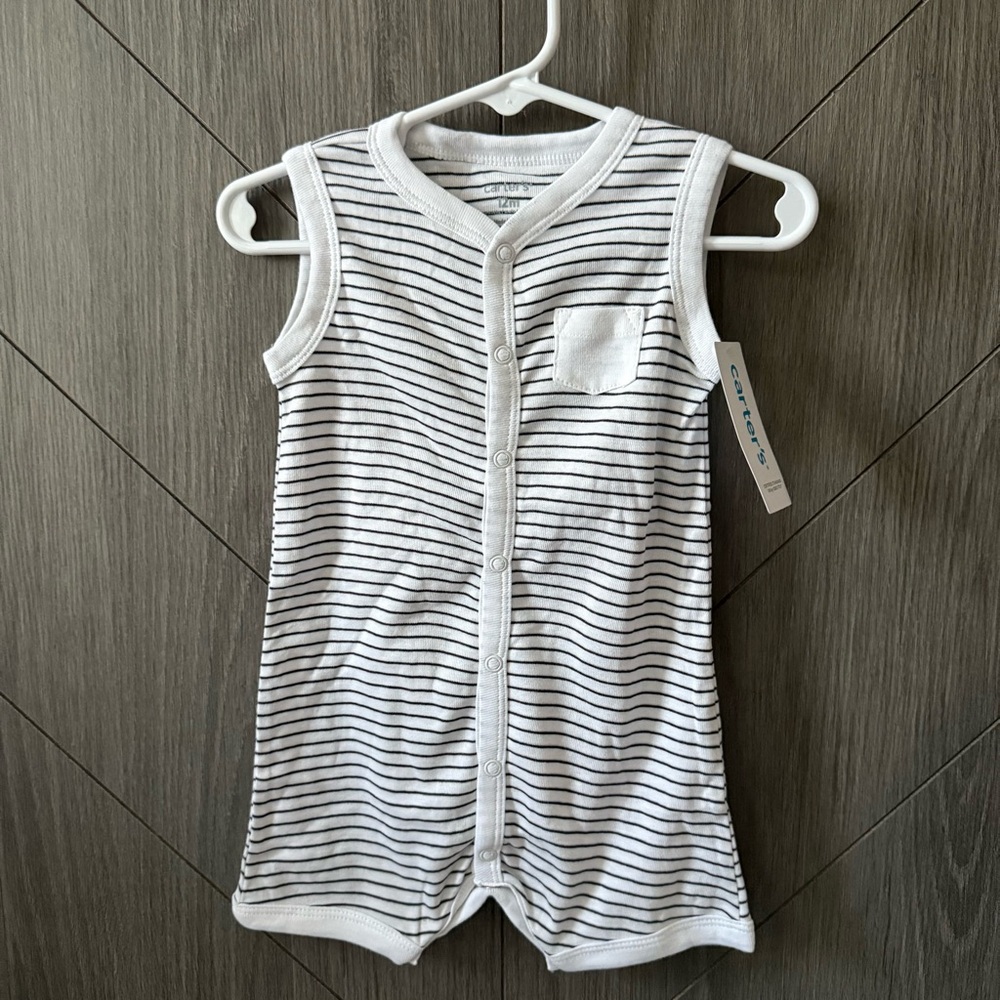 Carter’s Striped Sleeveless Baby Boy Romper